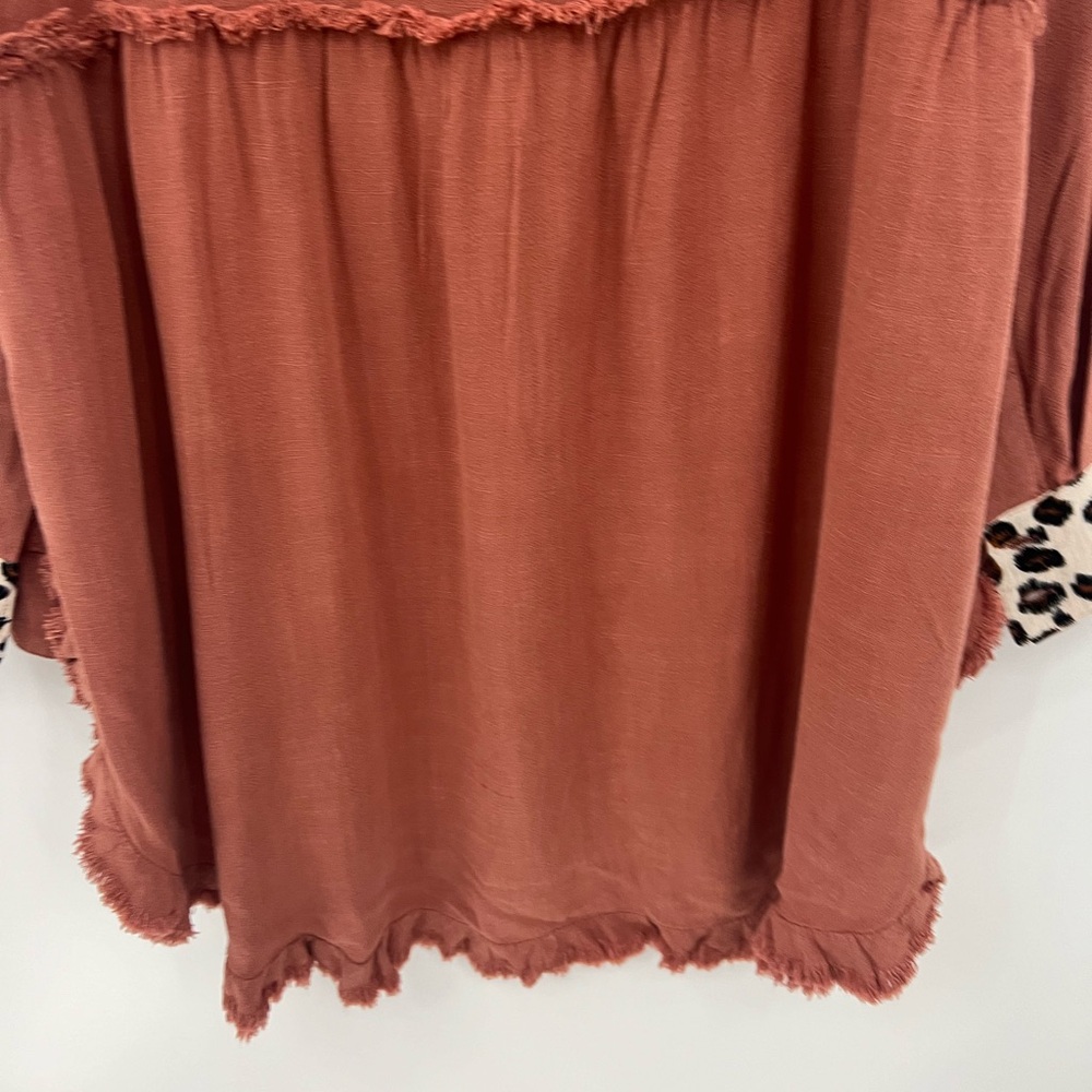 Umgee leopard print trim tunic dress - Picture 5 of 15